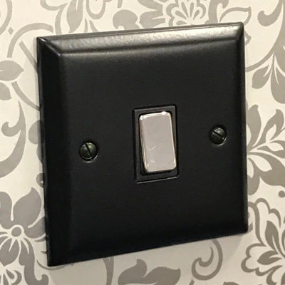 Vogue Matt Black with Chrome Intermediate Light Switch