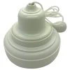 White Base with White Dome, Matching 1.5m Cord and White Wood Pull - 1 Way Only