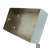 Satin Chrome - Double Solid Metal Surface Mount Wall Box - (86mm x 146mm) 35mm Depth