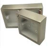 Satin Stainless - Double Metal Clad Surface Mount Wall Box with PVC inner pattress - 35mm Depth