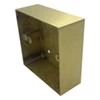 Satin Brass - Single Solid Metal Surface Mount Wall Box - (86mm X 86mm) 35mm Depth