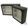 Black (Matt) - Double Metal Clad Surface Mount Wall Box with PVC inner pattress - 35mm Depth