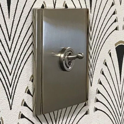 Art Deco Dual Satin Nickel Sockets & Switches