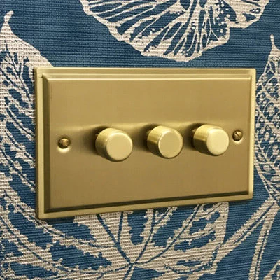 Art Deco Satin Brass Sockets & Switches