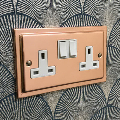 Art Deco Classic Polished Copper Sockets & Switches