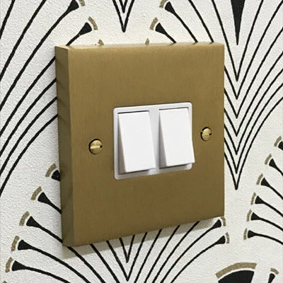 Edwardian Classic Satin Brass Sockets & Switches