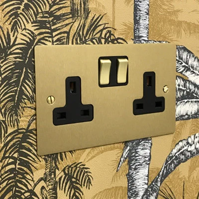 Elite Flat Satin Brass Sockets & Switches