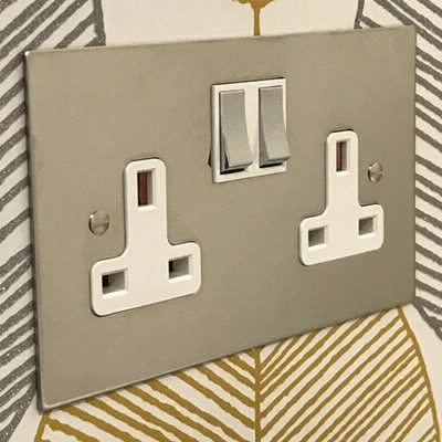 Executive Square Polished Stainless Sockets & Switches