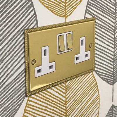 Georgian Flat Polished Brass Sockets & Switches