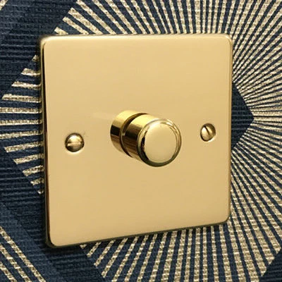 Low Profile Rounded Polished Brass Sockets & Switches