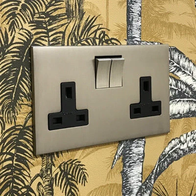 Screwless Square Satin Nickel Sockets & Switches