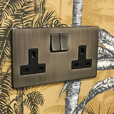 Screwless Supreme Antique Pewter Sockets & Switches