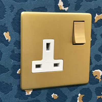 Screwless Supreme Satin Brass Sockets & Switches