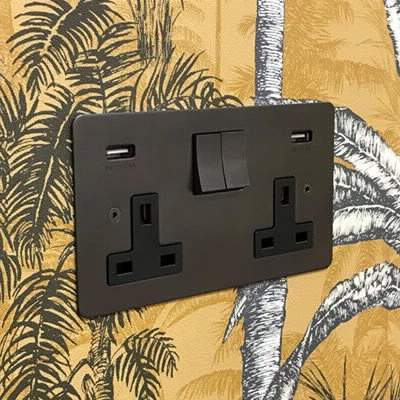 Seamless Cocoa Bronze Sockets & Switches