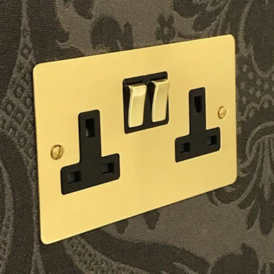 Flat Polished Brass Sockets & Switches