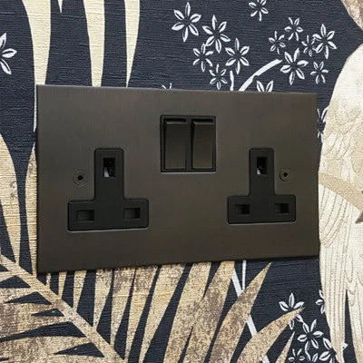 Ultra Square Cocoa Bronze Sockets & Switches